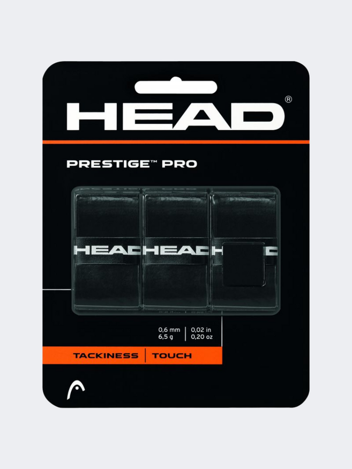 Head Unisex Tennis Prestige Pro Overwrap Black GripThickness: 0.6 m